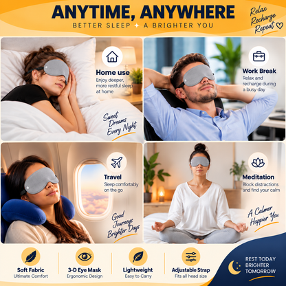 Travel Eye Mask - Grey