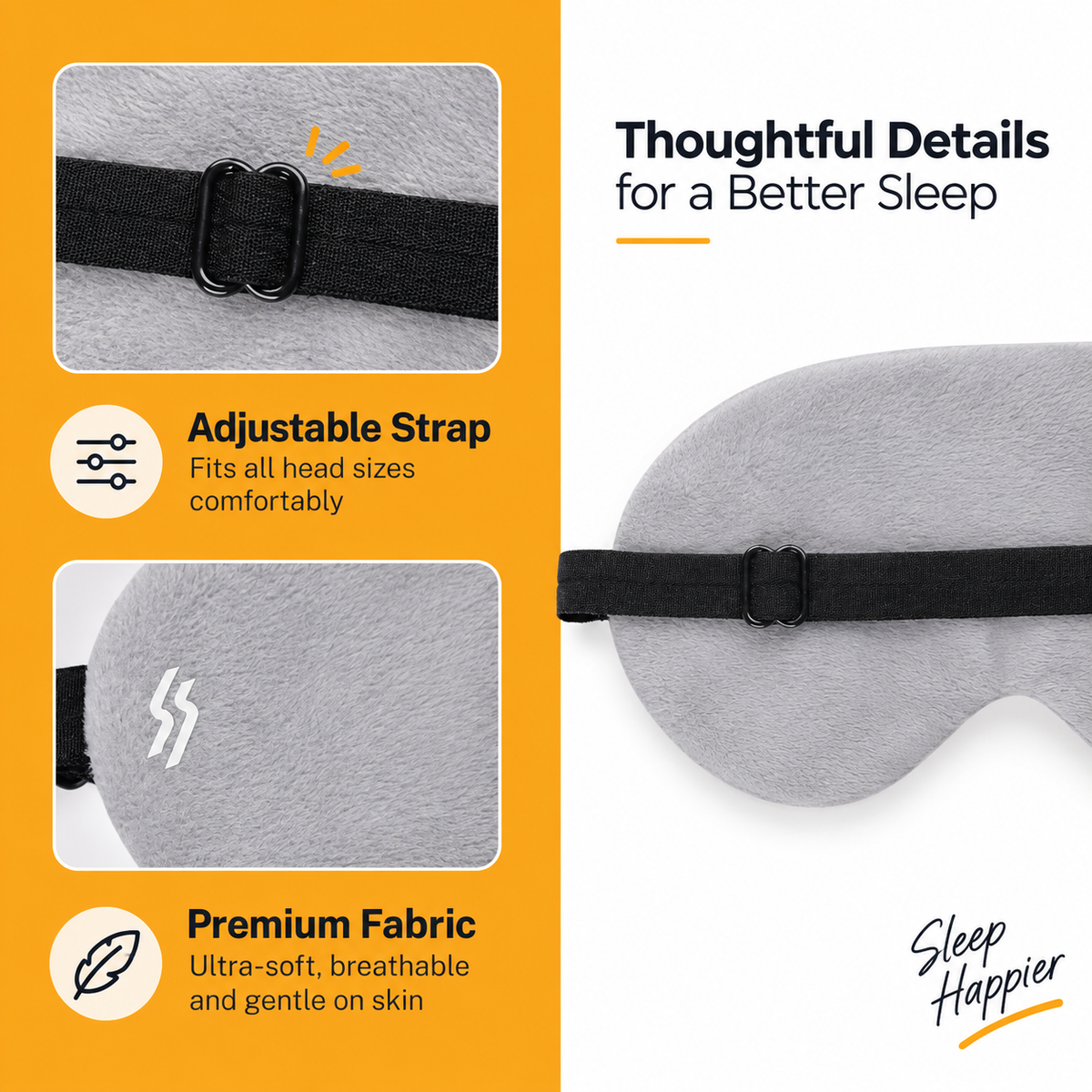 Travel Eye Mask - Grey
