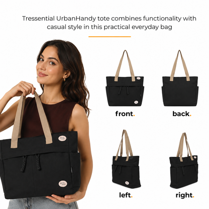 UrbanHandy Canvas Tote Bag For Women-Black