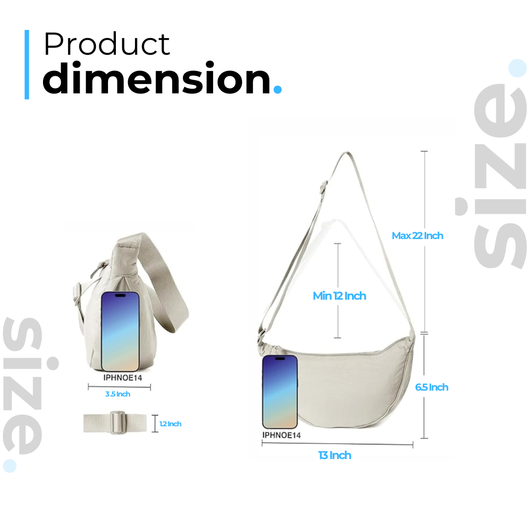 Crescent Half Moon Bag - Off White - Hover Image