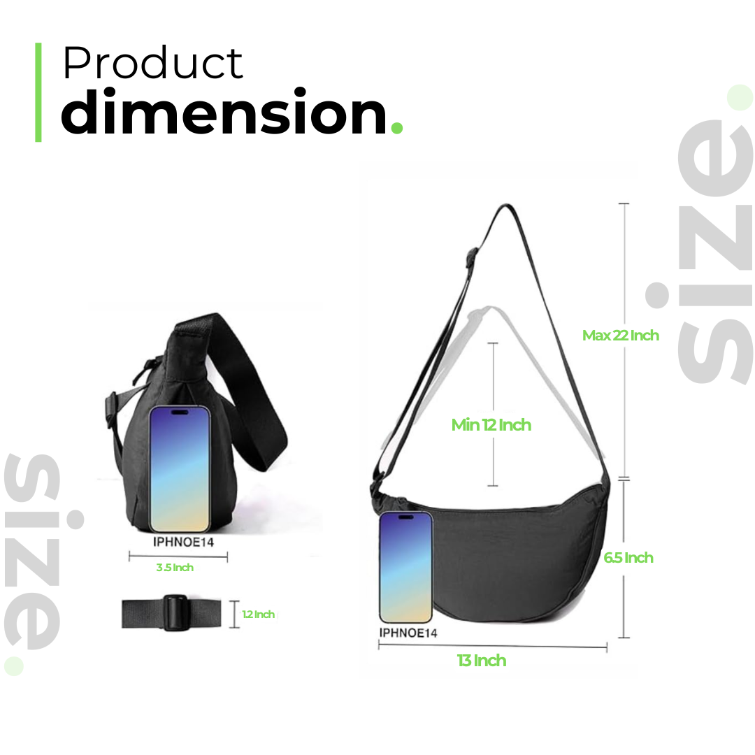 Crescent Half Moon Bag - Black - Hover Image