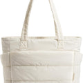 Tressential Puffer Tote Bag for Women-White
